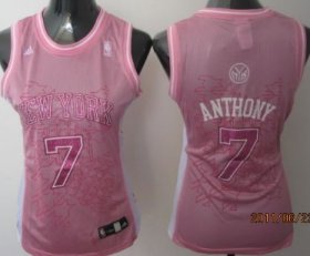 Wholesale Cheap New York Knicks #7 Carmelo Anthony Pink Womens Jersey