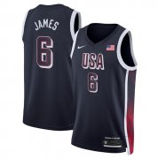 Cheap Men's USA Basketball #6 LeBron James Navy 2024 Swingman Stitched Jersey