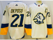 Cheap Men's Buffalo Sabres #21 Kyle Okposo White 2022 Reverse Retro Authentic Jersey