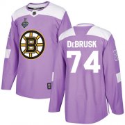 Wholesale Cheap Adidas Bruins #74 Jake DeBrusk Purple Authentic Fights Cancer Stanley Cup Final Bound Stitched NHL Jersey