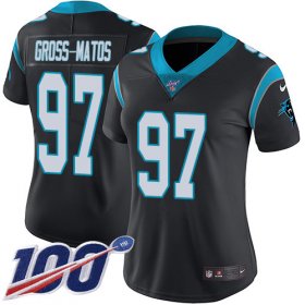 Wholesale Cheap Nike Panthers #97 Yetur Gross-Matos Black Team Color Women\'s Stitched NFL 100th Season Vapor Untouchable Limited Jersey