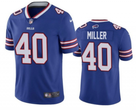 Wholesale Cheap Men\'s Buffalo Bills #40 Von Miller Royal Vapor Untouchable Limited Stitched Jersey