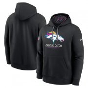 Men's Denver Broncos Black 2024 Crucial Catch Club Pullover Hoodie