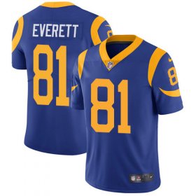 Wholesale Cheap Nike Rams #81 Gerald Everett Royal Blue Alternate Men\'s Stitched NFL Vapor Untouchable Limited Jersey