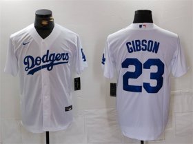 Men\'s Los Angeles Dodgers #23 Kirk Gibson White Cool Base Stitched Baseball Jersey