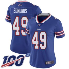 Wholesale Cheap Nike Bills #49 Tremaine Edmunds Royal Blue Team Color Women\'s Stitched NFL 100th Season Vapor Limited Jersey