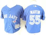 Wholesale Cheap Toddler Blue Jays #55 Russell Martin Blue Cool Base Stitched MLB Jersey