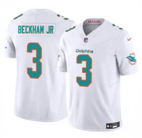 Cheap Men\'s Miami Dolphins #3 Odell Beckham Jr White 2023 F.U.S.E Vapor Limited Football Stitched Jersey