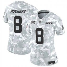 Cheap Women\'s New York Jets #8 Aaron Rodgers 2024 F.U.S.E Arctic Camo Salute To Service Limited Stitched Jersey(Run Small)