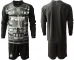 Wholesale Cheap Inter Milan Blank Black Goalkeeper Long Sleeves Soccer Club Jersey