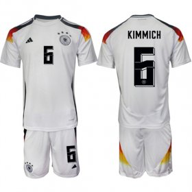 Cheap Men\'s Germany #6 Joshua Kimmich White 2024-25 Home Soccer Jersey Suit