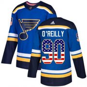 Wholesale Cheap Adidas Blues #90 Ryan O'Reilly Blue Home Authentic USA Flag Stitched NHL Jersey