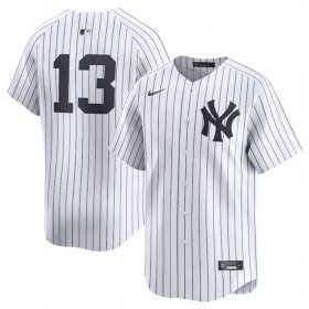 Men\'s New York Yankees #13 Jazz Chisholm Jr White 2024 Home Limited Stitched Baseball Jersey