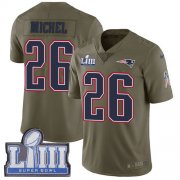 Wholesale Cheap Nike Patriots #26 Sony Michel Olive Super Bowl LIII Bound Youth Stitched NFL Limited 2017 Salute to Service Jersey