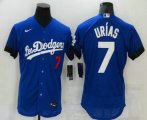 Wholesale Cheap Men's Los Angeles Dodgers #7 Julio Urias Blue 2021 City Connect Flex Base Stitched Jersey