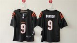 Cheap Women's Cincinnati Bengals #9 Joe Burrow Black Vapor Football Stitched Jersey(Run Small)