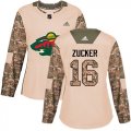 Wholesale Cheap Adidas Wild #16 Jason Zucker Camo Authentic 2017 Veterans Day Women's Stitched NHL Jersey