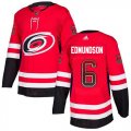 Wholesale Cheap Adidas Hurricanes #6 Joel Edmundson Red Home Authentic Drift Fashion Stitched NHL Jersey