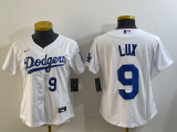 Cheap Womens Los Angeles Dodgers #9 Gavin Lux White Stitched Cool Base Nike Jersey