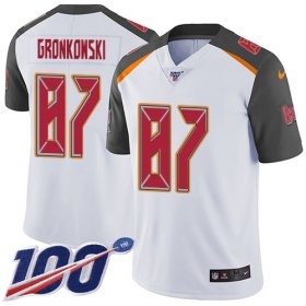 Wholesale Cheap Nike Buccaneers #87 Rob Gronkowski White Men\'s Stitched NFL 100th Season Vapor Untouchable Limited Jersey