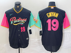 Wholesale Cheap Men\'s San Diego Padres #19 Tony Gwynn Black City Connect Cool Base Stitched Baseball Jerseys