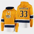 Wholesale Cheap Men's Nashville Predators #33 David Rittich Gold Ageless Must-Have Lace-Up Pullover Hoodie