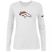 Wholesale Cheap Women's Nike Denver Broncos Of The City Long Sleeve Tri-Blend NFL T-Shirt White