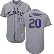 Wholesale Cheap Rockies #20 Ian Desmond Grey Flexbase Authentic Collection Stitched MLB Jersey