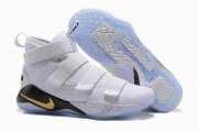 Wholesale Cheap Nike Lebron James Soldier 11 Shoes White Gold