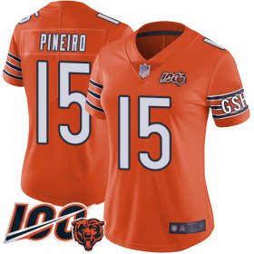 Wholesale Cheap Nike Bears #15 Eddy Pineiro Orange Women\'s Stitched NFL Limited Rush 100th Season Jersey