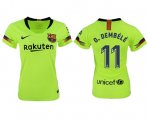 Wholesale Cheap Women's Barcelona #11 O.Dembele Away Soccer Club Jersey