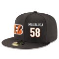 Wholesale Cheap Cincinnati Bengals #58 Rey Maualuga Snapback Cap NFL Player Black with White Number Stitched Hat