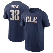 Cheap Men's Cleveland Guardians #38 Steven Kwan Navy 2024 City Connect Name & Number T-Shirt