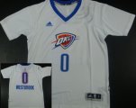 Wholesale Cheap Oklahoma City Thunder #0 Russell Westbrook Revolution 30 Swingman 2014 New White Short-Sleeved Jersey