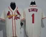 Wholesale Cheap Cardinals #1 Ozzie Smith Cream New Cool Base Stitched MLB Jersey