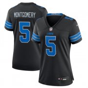 Cheap Women's Detroit Lions #5 David Montgomery Black 2nd Alternate Stitched Jersey(Run Smaller)