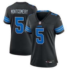 Cheap Women\'s Detroit Lions #5 David Montgomery Black 2nd Alternate Stitched Jersey(Run Smaller)