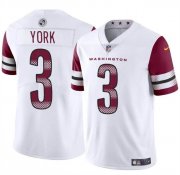 Cheap Men's Washington Commanders #3 Cade York White 2024 Vapor Limited Football Stitched Jersey