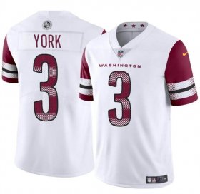 Cheap Men\'s Washington Commanders #3 Cade York White 2024 Vapor Limited Football Stitched Jersey