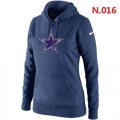 Wholesale Cheap Women's Dallas Cowboys Logo Pullover Hoodie Dark Blue