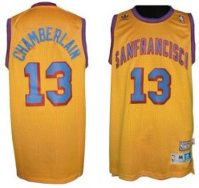 Wholesale Cheap San Francisco Warriors #13 Wilt Chamberlain ABA Hardwood Classic Swingman Yellow Jersey