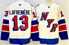 Cheap Men\'s New York Rangers #13 Alexis Lafreniere White 2024-25 Stadium Series Stitched Jersey