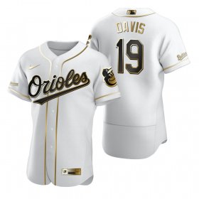 Wholesale Cheap Baltimore Orioles #19 Chris Davis White Nike Men\'s Authentic Golden Edition MLB Jersey