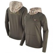 Wholesale Cheap Women's Atlanta Falcons Nike Olive Salute to Service Performance Pullover Hoodie