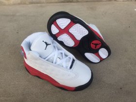 Wholesale Cheap Little Kids Jordan 13 Shoes White Red Black