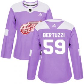 Wholesale Cheap Adidas Red Wings #59 Tyler Bertuzzi Purple Authentic Fights Cancer Women\'s Stitched NHL Jersey