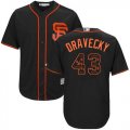 Wholesale Cheap Giants #43 Dave Dravecky Black Team Logo Fashion Stitched MLB Jersey