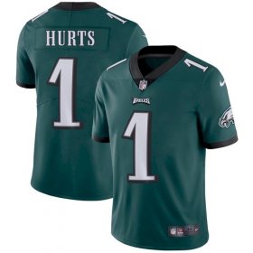 Wholesale Cheap Men\'s Philadelphia Eagles #1 Jalen Hurts Green Vapor Untouchable Limited Stitched Jersey