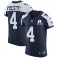 Wholesale Cheap Nike Cowboys #4 Dak Prescott Navy Blue Thanksgiving Men's Stitched With Established In 1960 Patch NFL Vapor Untouchable Throwback Elite Jersey