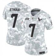 Cheap Women's Houston Texans #7 C.J. Stroud 2024 F.U.S.E Arctic Camo Salute To Service Limited Stitched Football Jersey(Run Small)